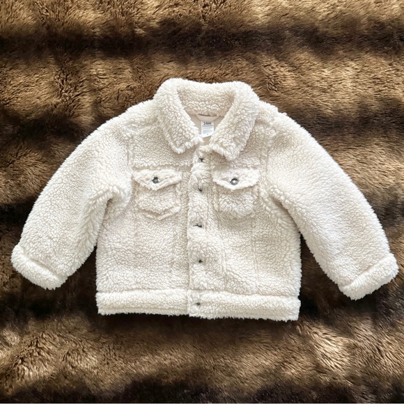 Carter’s Baby Unisex Sherpa Trucker Jacket Cream Size 24 Months - Picture 2 of 8